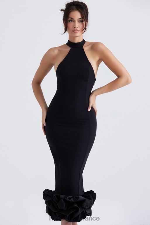 House of CB robe midi à basque noire Juniper N888H346 vêtements