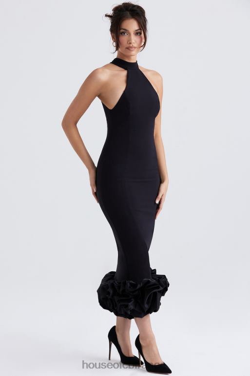 House of CB robe midi à basque noire Juniper N888H346 vêtements