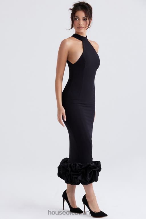House of CB robe midi à basque noire Juniper N888H346 vêtements