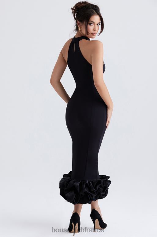 House of CB robe midi à basque noire Juniper N888H346 vêtements