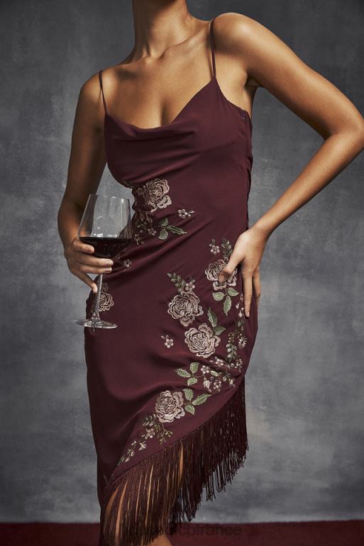House of CB robe midi brodée de vin eloisa N888H361 vêtements