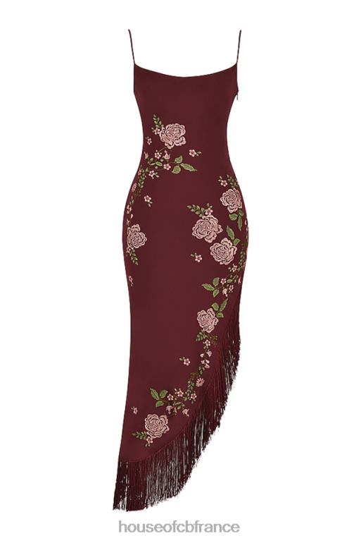 House of CB robe midi brodée de vin eloisa N888H361 vêtements