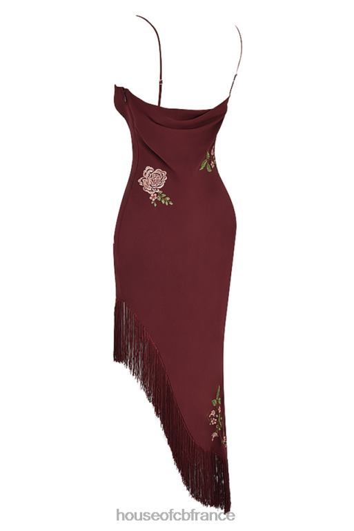 House of CB robe midi brodée de vin eloisa N888H361 vêtements