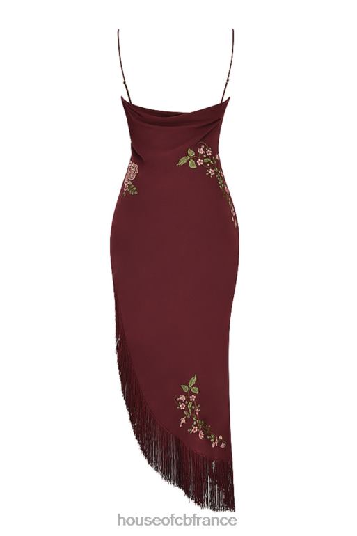 House of CB robe midi brodée de vin eloisa N888H361 vêtements