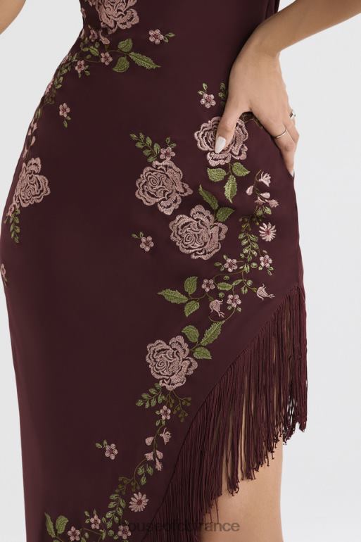 House of CB robe midi brodée de vin eloisa N888H361 vêtements