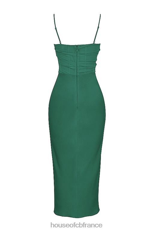 House of CB robe midi corset drapée teia forest N888H388 vêtements