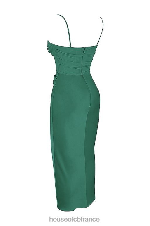 House of CB robe midi corset drapée teia forest N888H388 vêtements