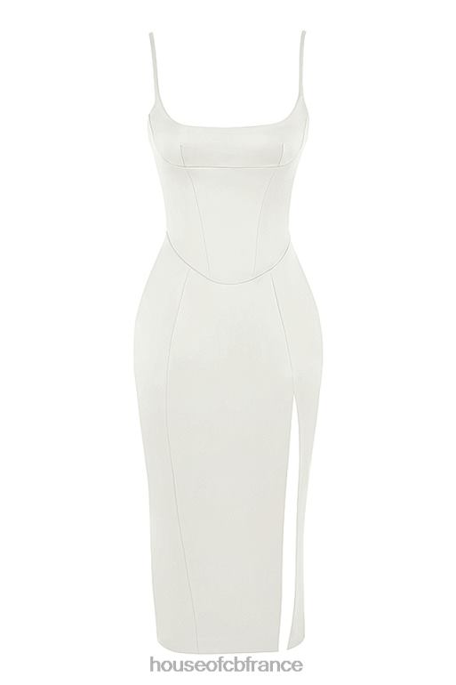 House of CB robe midi corset en satin ivoire casimira N888H522 vêtements