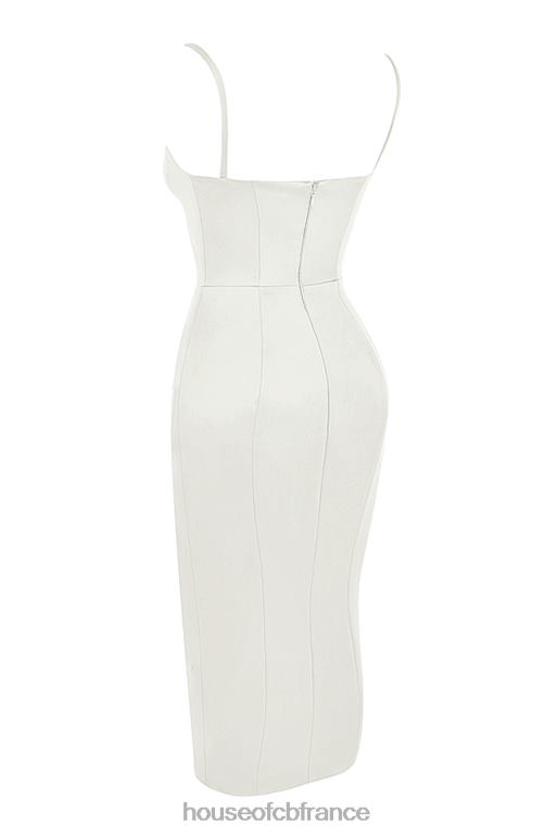 House of CB robe midi corset en satin ivoire casimira N888H522 vêtements
