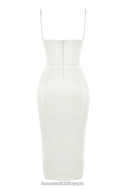 House of CB robe midi corset en satin ivoire casimira N888H522 vêtements