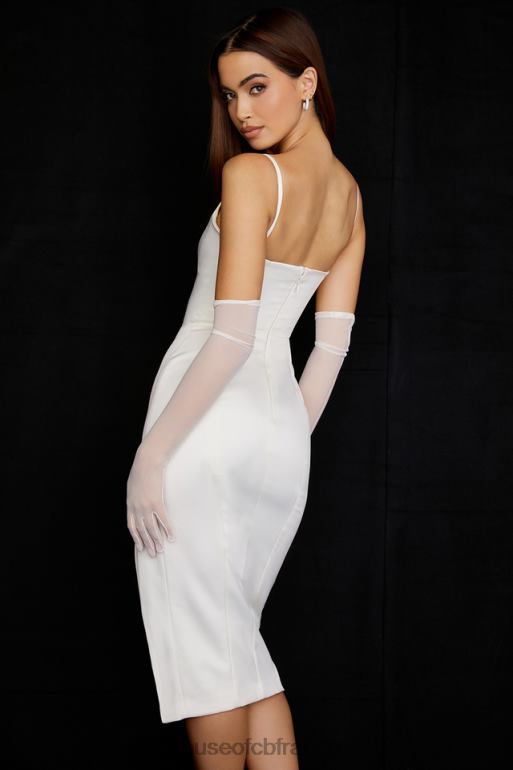 House of CB robe midi corset en satin ivoire casimira N888H522 vêtements