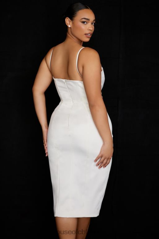 House of CB robe midi corset en satin ivoire casimira N888H522 vêtements