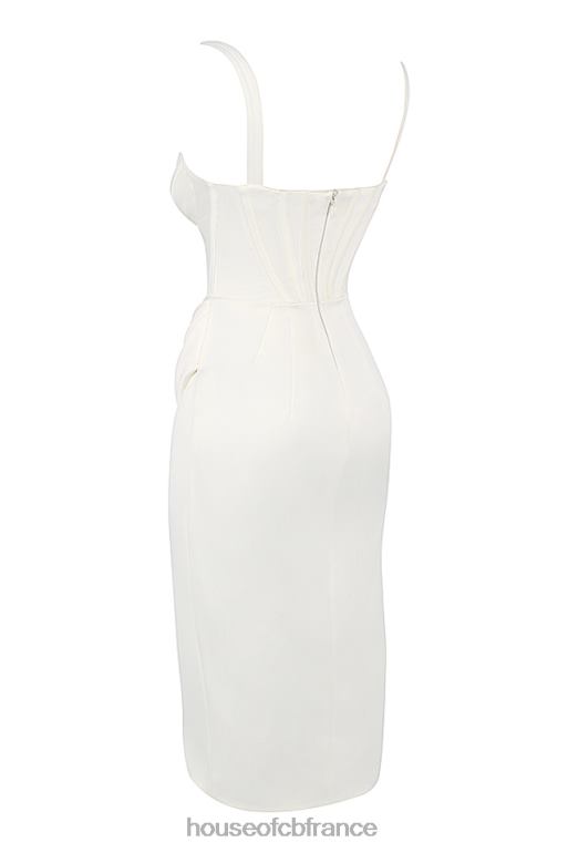 House of CB robe midi corset en satin ivoire faye N888H562 vêtements