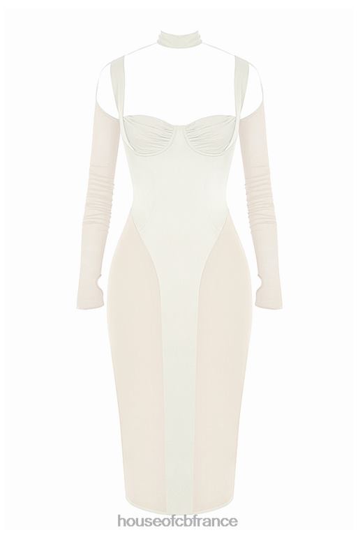 House of CB robe midi corset ivoire talika N888H518 vêtements
