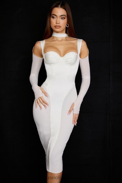 House of CB robe midi corset ivoire talika N888H518 vêtements