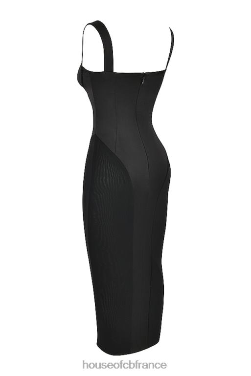 House of CB robe midi corset noire arielle N888H500 vêtements