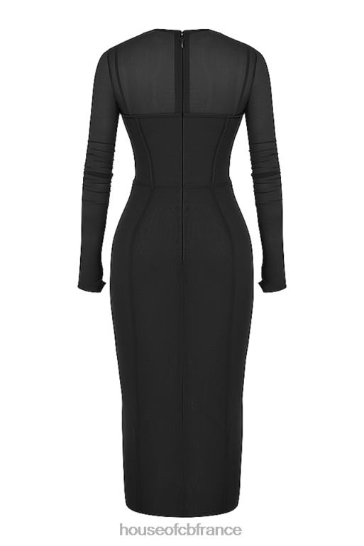 House of CB robe midi corset noire béatrice N888H513 vêtements
