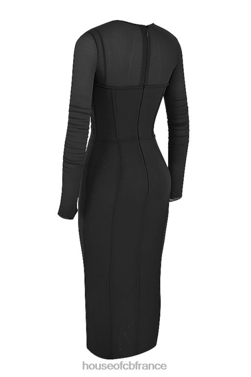 House of CB robe midi corset noire béatrice N888H513 vêtements