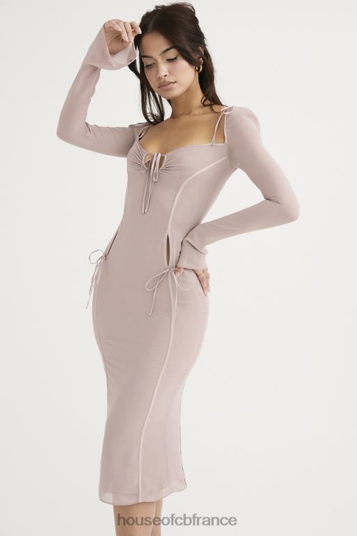 House of CB robe midi à découpes en cristal Ophelia N888H469 vêtements
