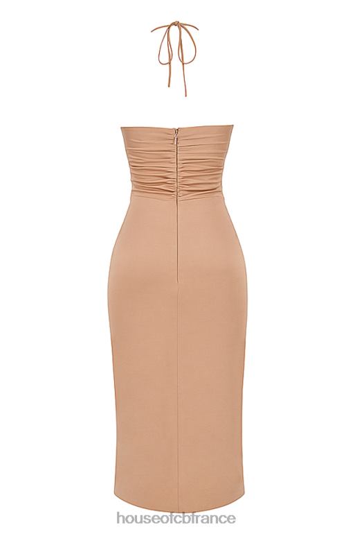 House of CB robe midi à découpes kasia caramel N888H545 vêtements