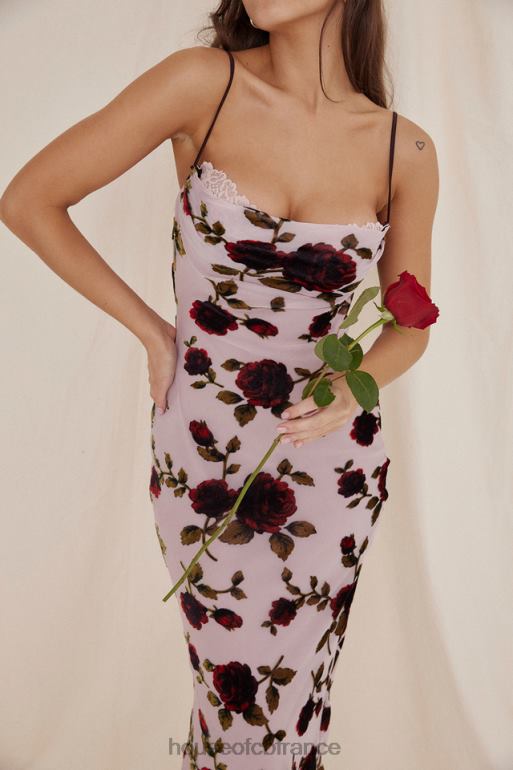 House of CB robe midi dévorée rose azura N888H302 vêtements
