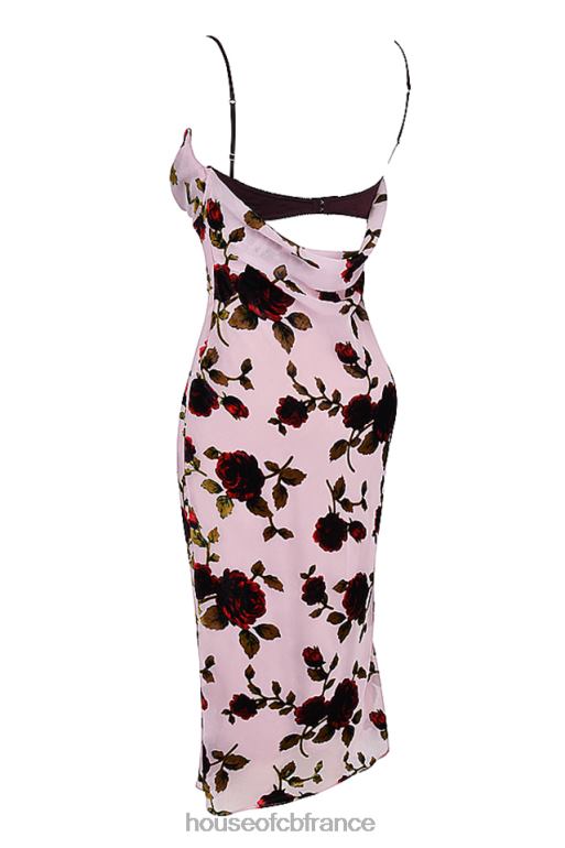 House of CB robe midi dévorée rose azura N888H302 vêtements