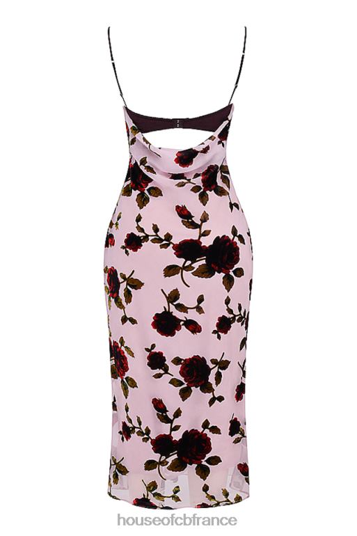 House of CB robe midi dévorée rose azura N888H302 vêtements