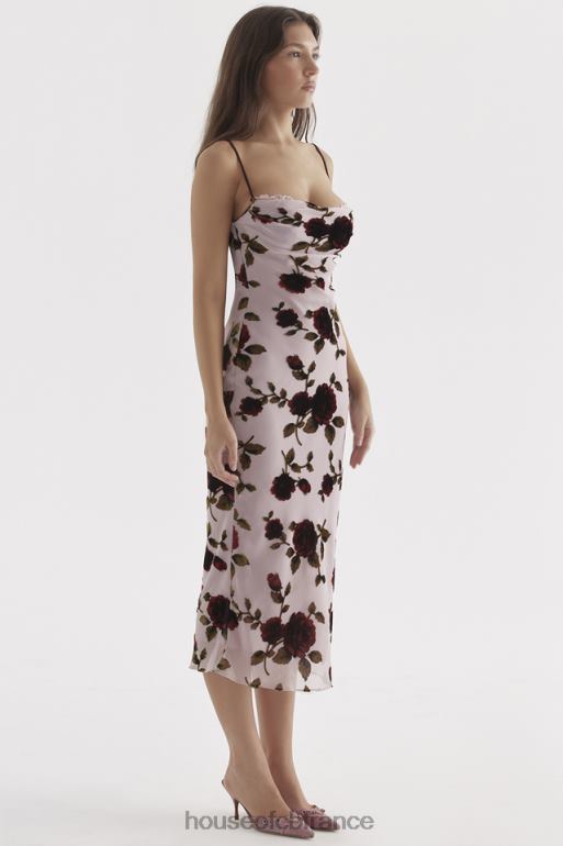 House of CB robe midi dévorée rose azura N888H302 vêtements