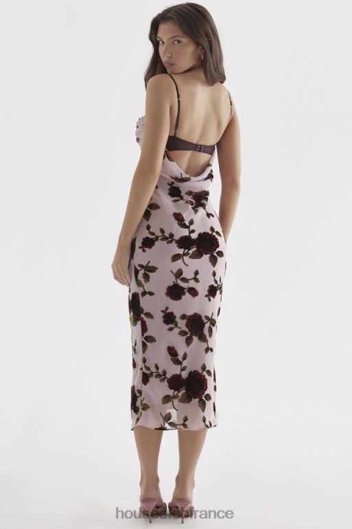 House of CB robe midi dévorée rose azura N888H302 vêtements
