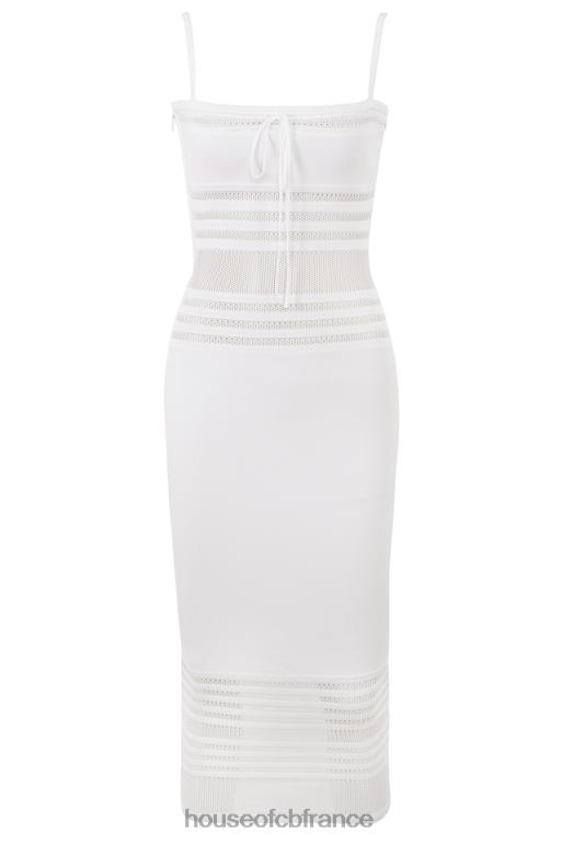 House of CB robe midi en maille délicate ivoire gia N888H432 vêtements