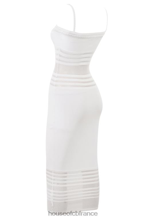 House of CB robe midi en maille délicate ivoire gia N888H432 vêtements