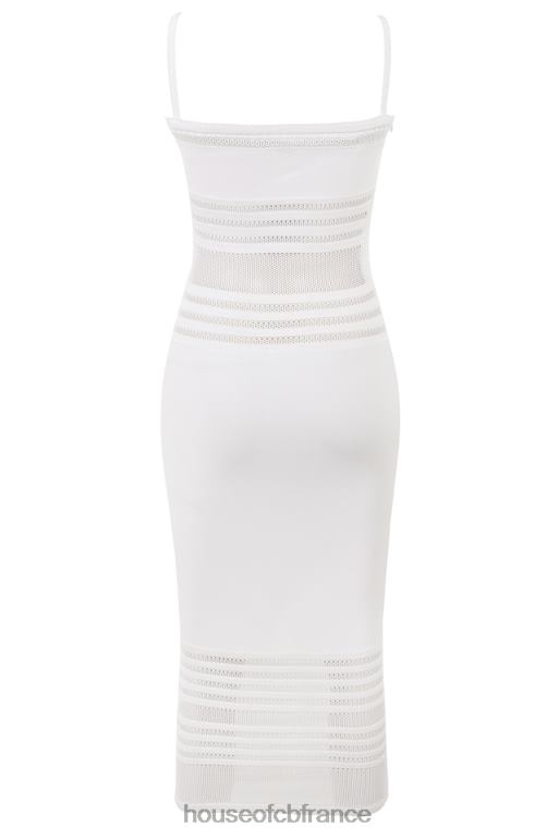 House of CB robe midi en maille délicate ivoire gia N888H432 vêtements