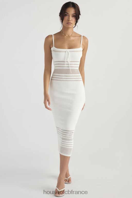 House of CB robe midi en maille délicate ivoire gia N888H432 vêtements