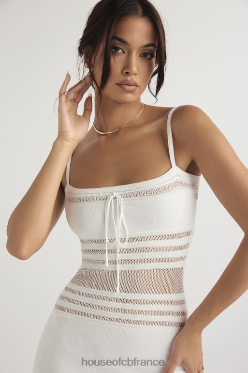House of CB robe midi en maille délicate ivoire gia N888H432 vêtements