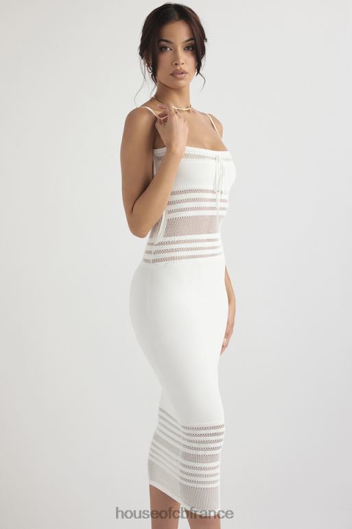 House of CB robe midi en maille délicate ivoire gia N888H432 vêtements