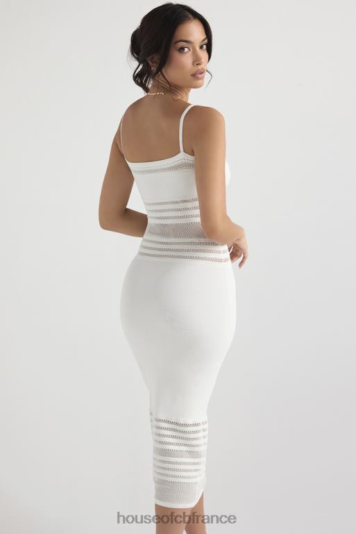 House of CB robe midi en maille délicate ivoire gia N888H432 vêtements