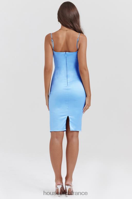 House of CB robe midi en satin bleu doux jamiah N888H137 vêtements