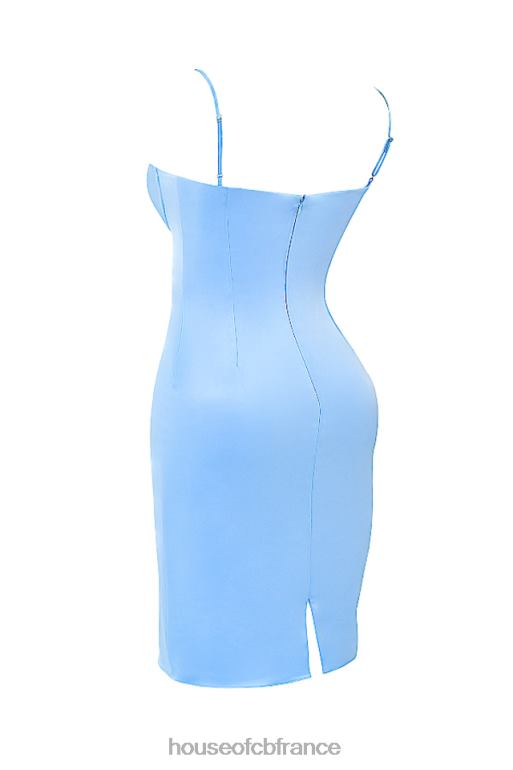 House of CB robe midi en satin bleu doux jamiah N888H137 vêtements