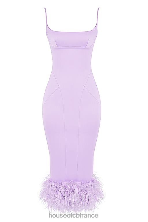 House of CB robe midi en satin orchidée Helena N888H456 vêtements