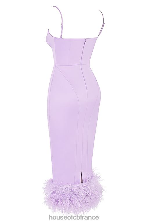 House of CB robe midi en satin orchidée Helena N888H456 vêtements