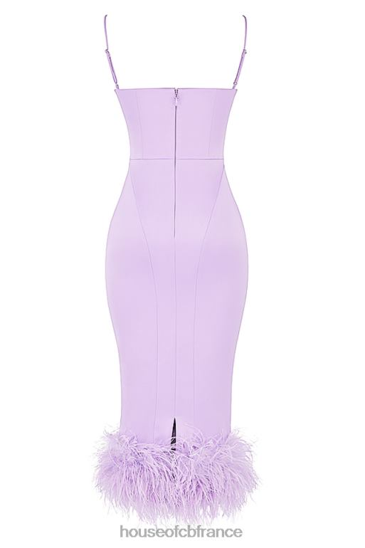 House of CB robe midi en satin orchidée Helena N888H456 vêtements