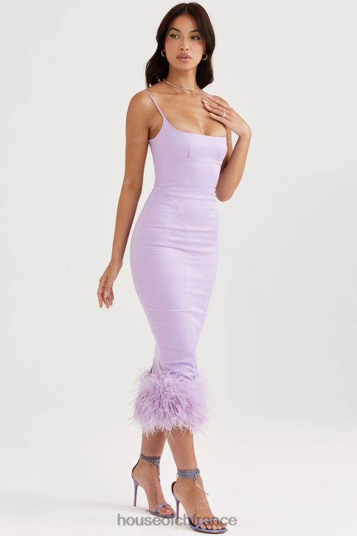 House of CB robe midi en satin orchidée Helena N888H456 vêtements