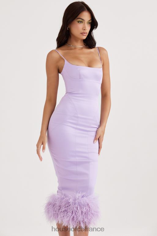 House of CB robe midi en satin orchidée Helena N888H456 vêtements