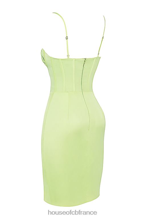 House of CB robe midi en satin pistache Nathalia N888H534 vêtements