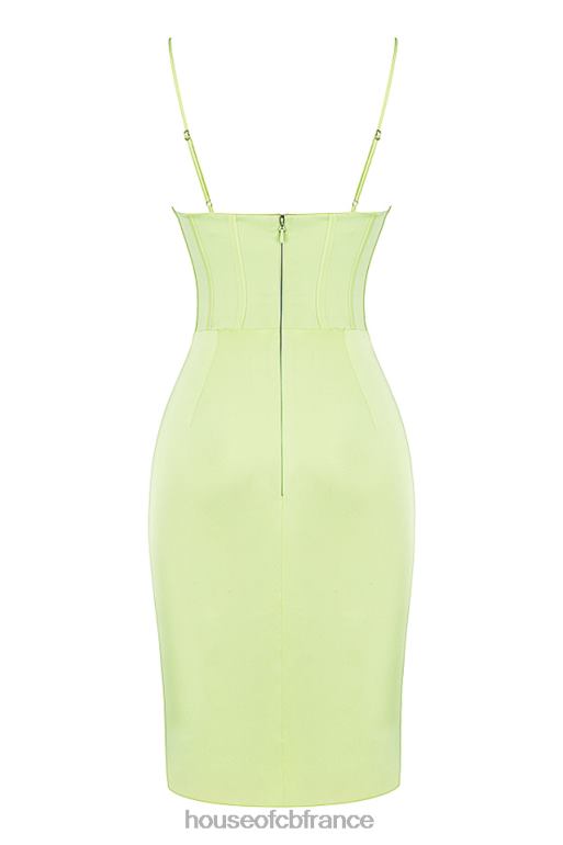 House of CB robe midi en satin pistache Nathalia N888H534 vêtements