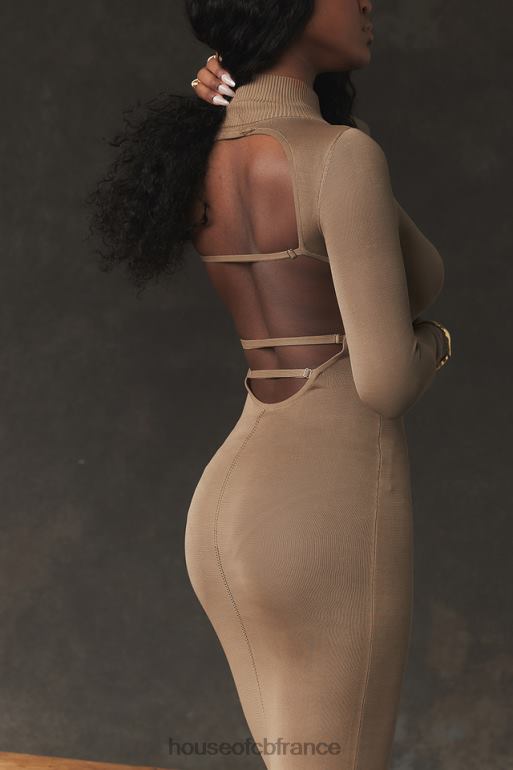 House of CB robe midi en tricot beige Roberta N888H169 vêtements