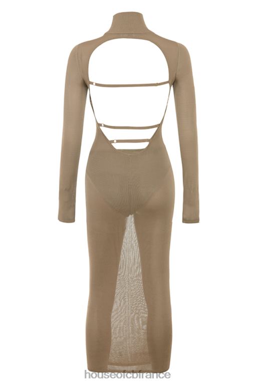 House of CB robe midi en tricot beige Roberta N888H169 vêtements