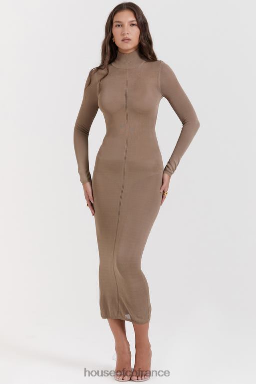 House of CB robe midi en tricot beige Roberta N888H169 vêtements