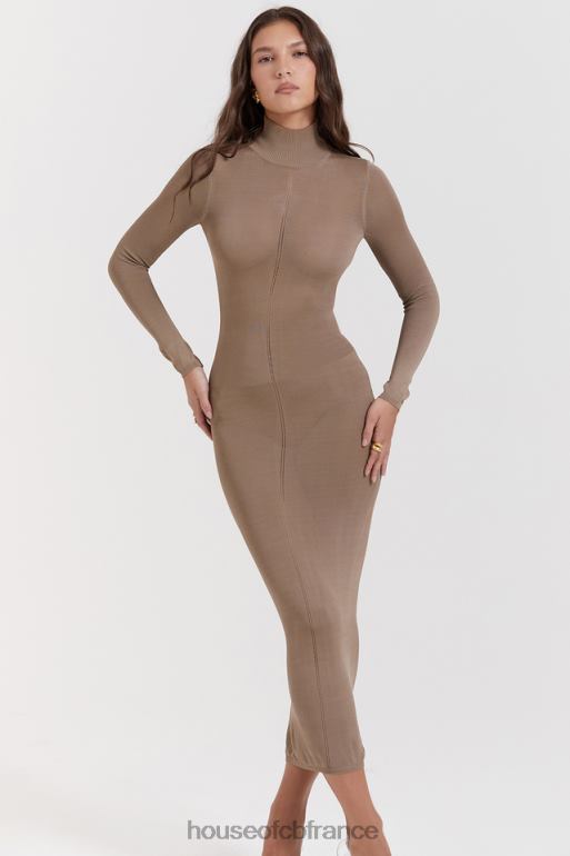 House of CB robe midi en tricot beige Roberta N888H169 vêtements