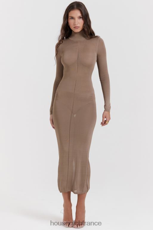 House of CB robe midi en tricot beige Roberta N888H169 vêtements